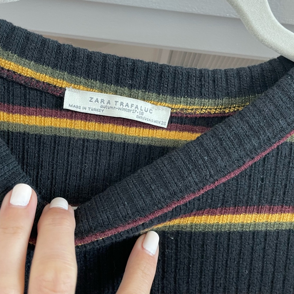 Zara black striped dress
